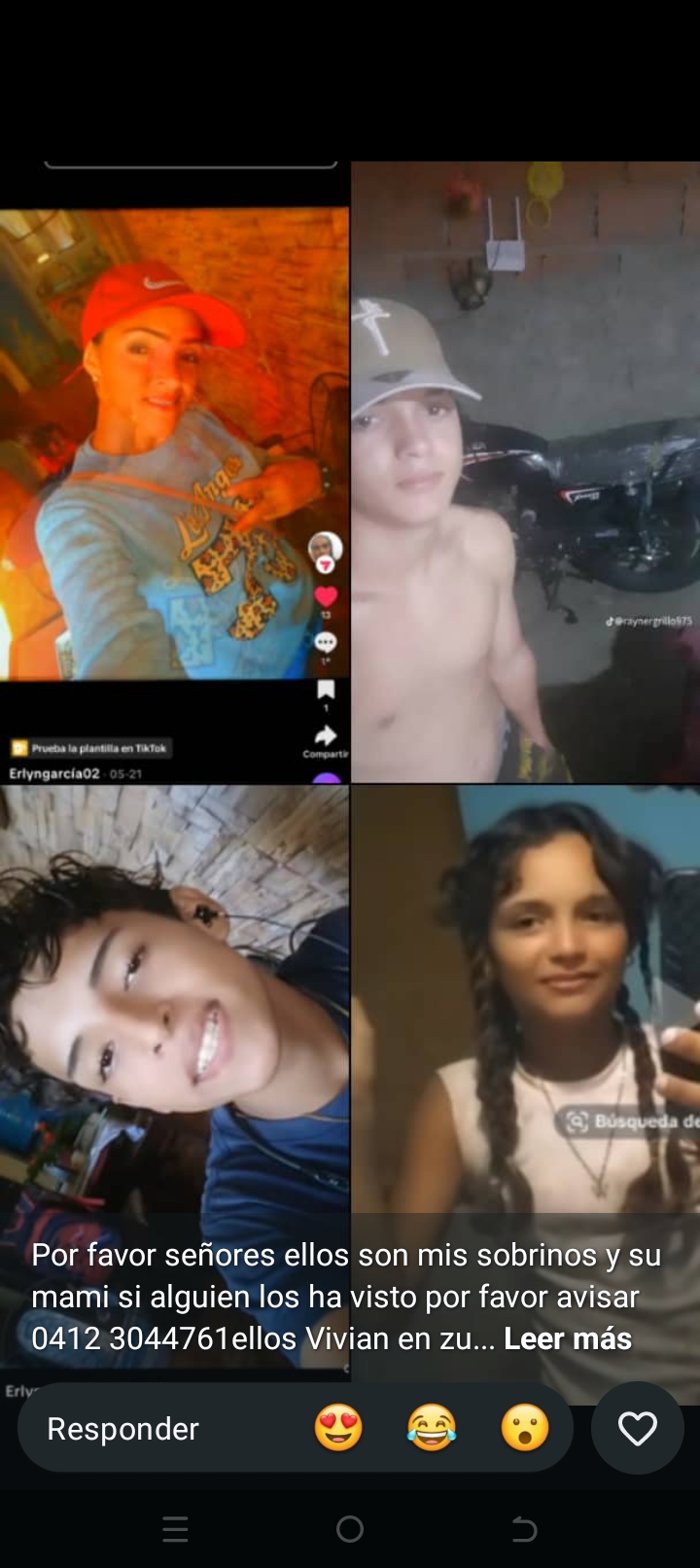 Juan Carlos Urbina García 16 años Juan José Urbina García 15 años Leonely Urbina García y Erlin García la mamá de los niños Urbina García
