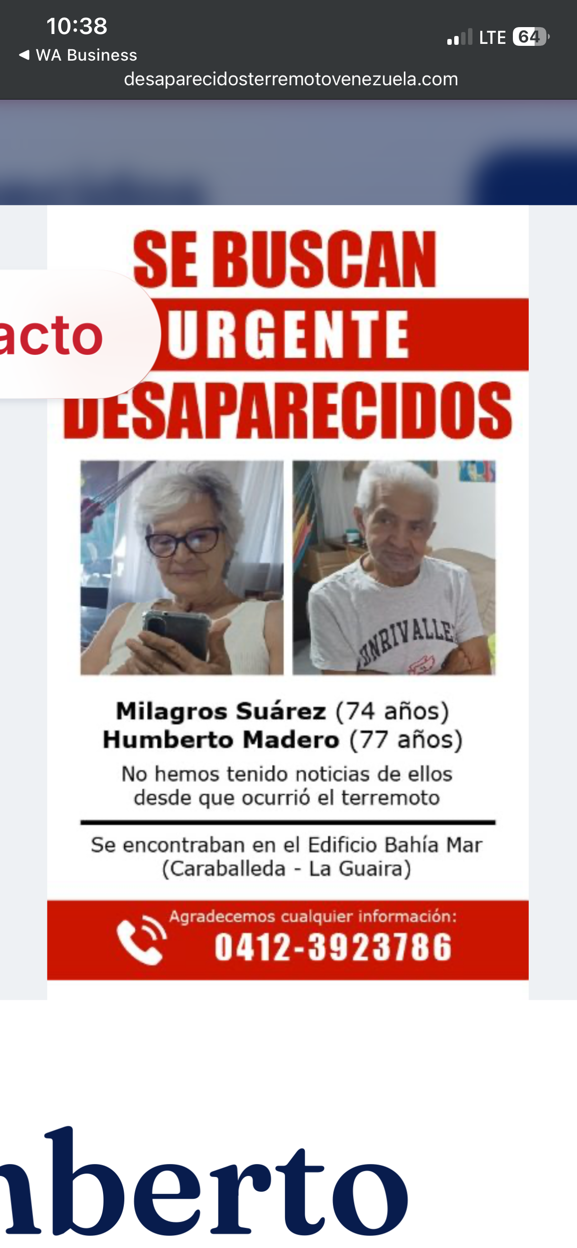 Humberto y milagro Madero y suarez