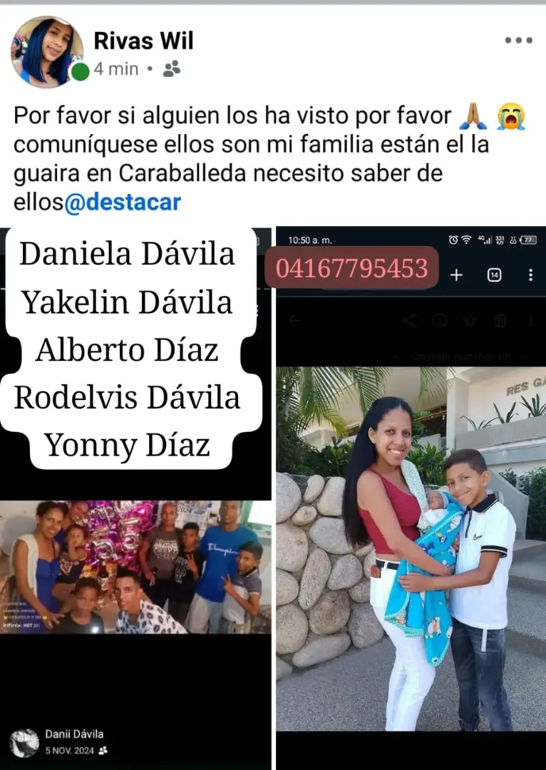 Daniela Dávila, yakelin Dávila, Alberto Díaz, rodelvis Dávila Familia Dávila diaz