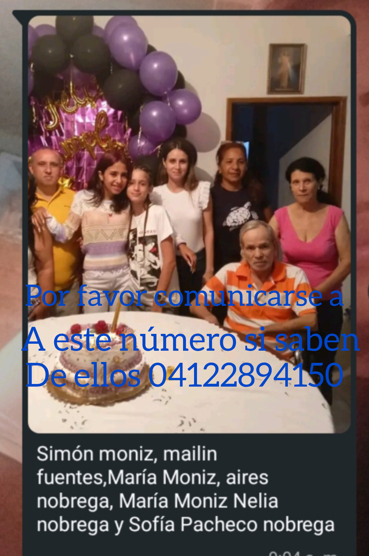 Simón y su familia Nobrega monaiz