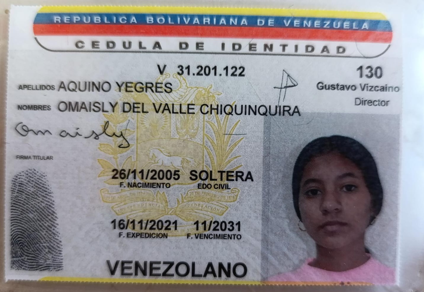 Osmaily del valle Aquino yegres
