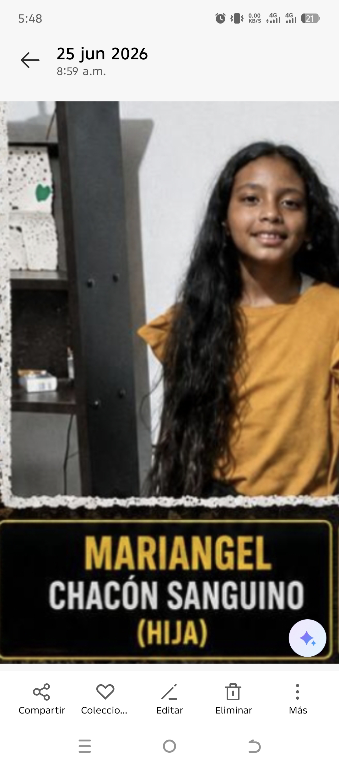 Mariangel Chacón sanguino
