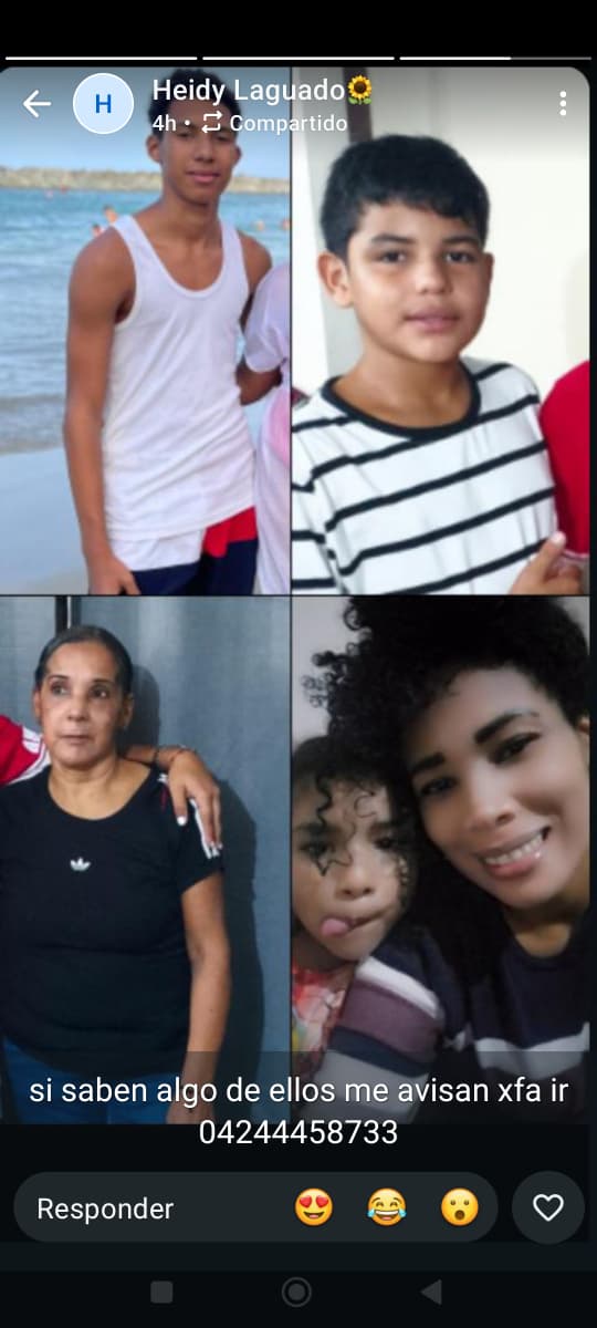 Carmen bolivar Sebastián bolivar keiderson pino desiree bolivar Familia bolivar