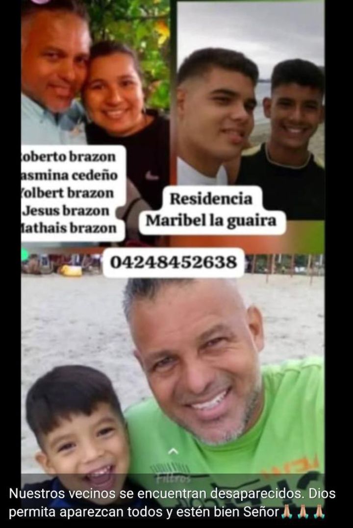 Mathias Brazon, Yasmina Cedeño, Jesus Brazon, Yolbert Brazon, Roberto Brazon Brazon y Cedeño