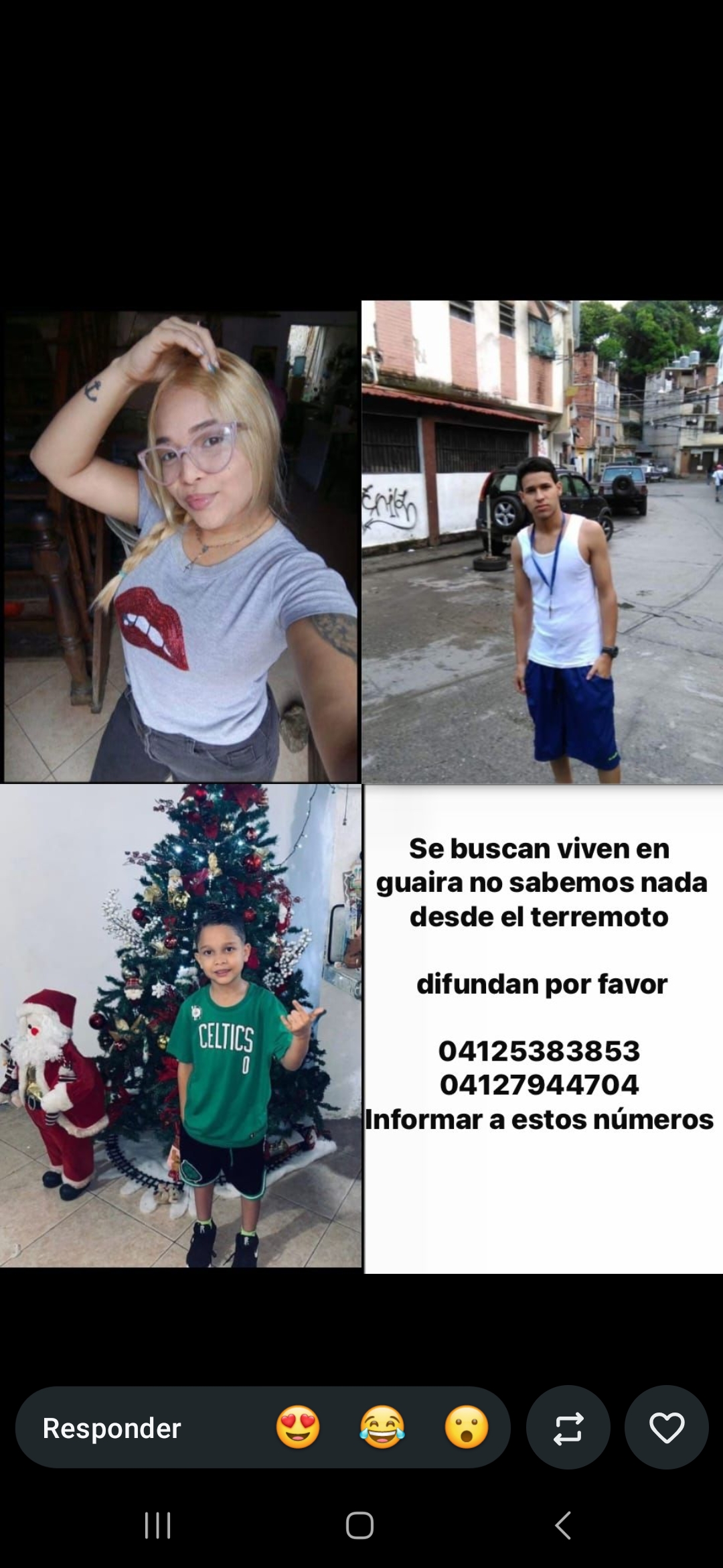 Ilie Galindez, esposa e hijo Galindez perez