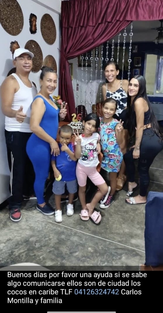 Carlos Montilla, Yerisa Leon y familia Montilla
