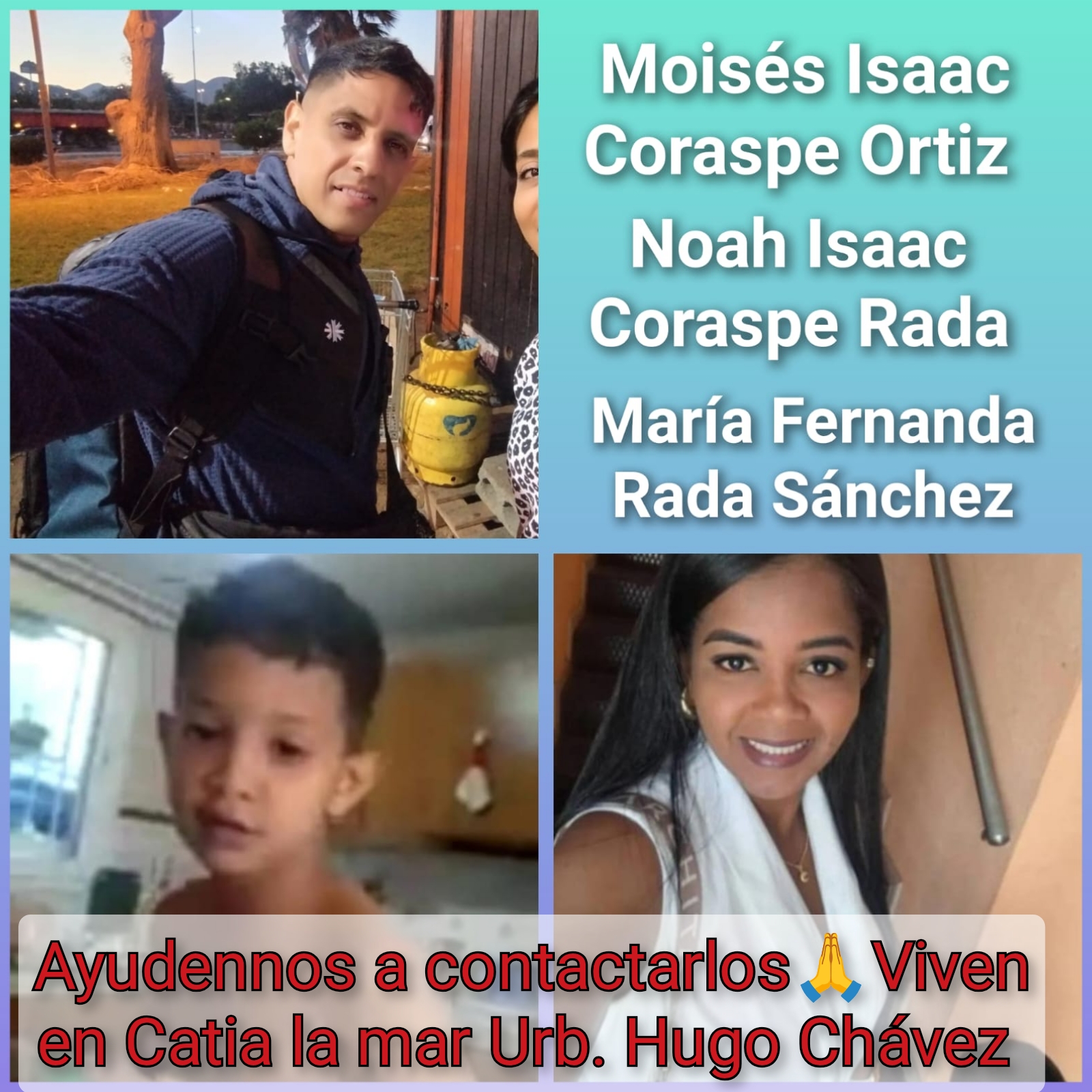 Moisés Isaac, María Fernanda, Noha Isaac Coraspe Rada