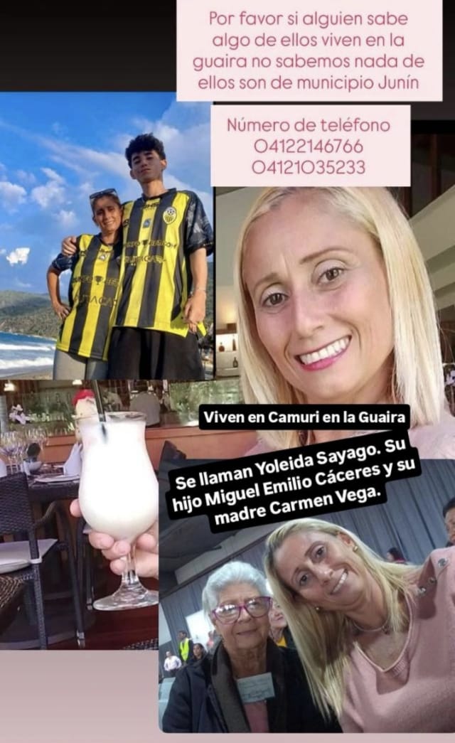 Yoleida sayago, Miguel Caceres, Carmen Vega Sayago
