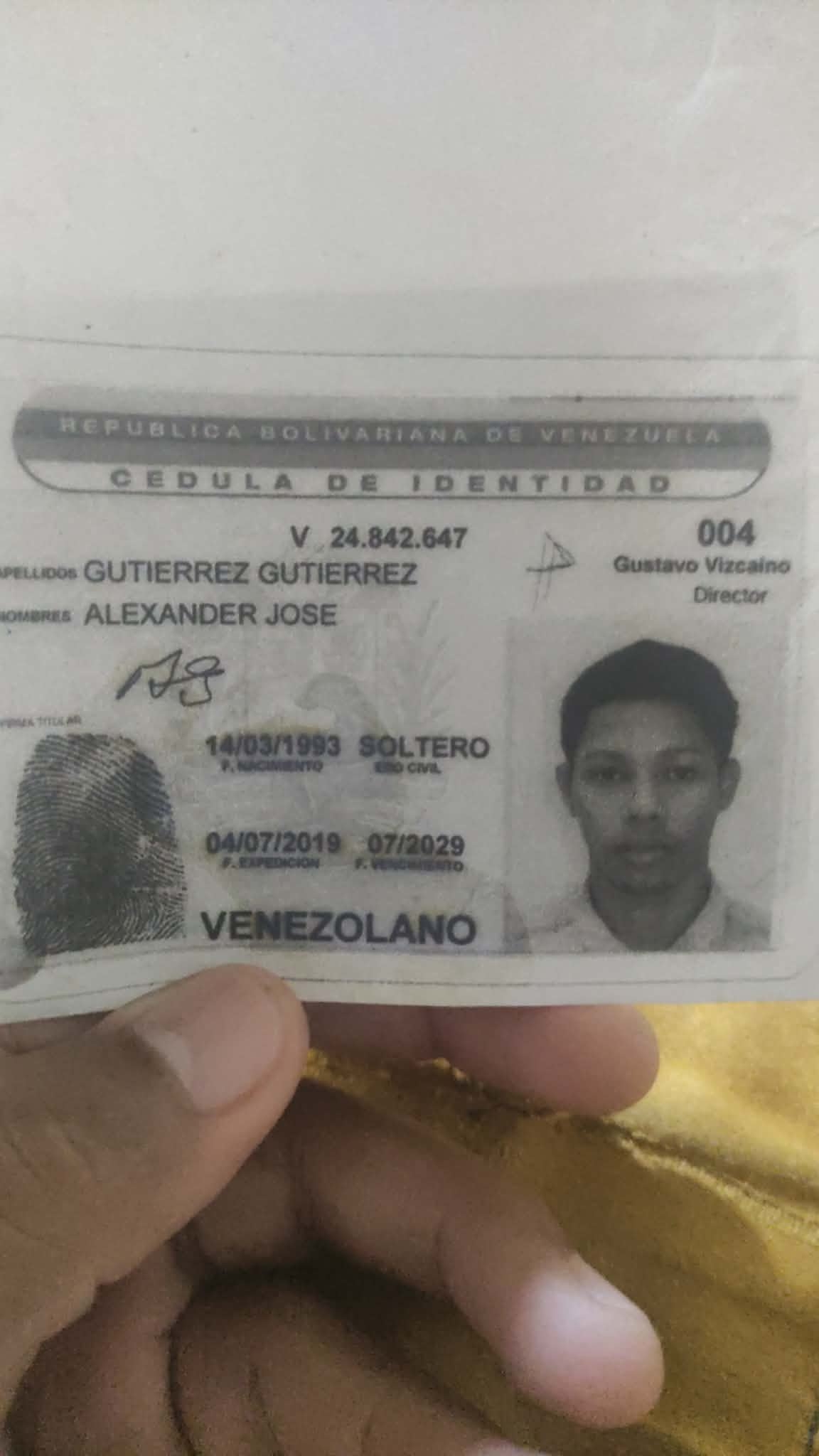 Alexander José Gutierrez Gutierrez