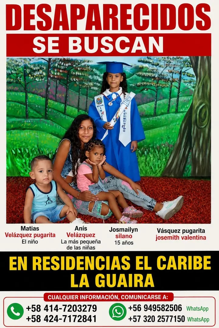 Mathias 2 año ,Anly 5aÑo , josemith 7, josmailyn 15 Velazquez, silino, Vasquez