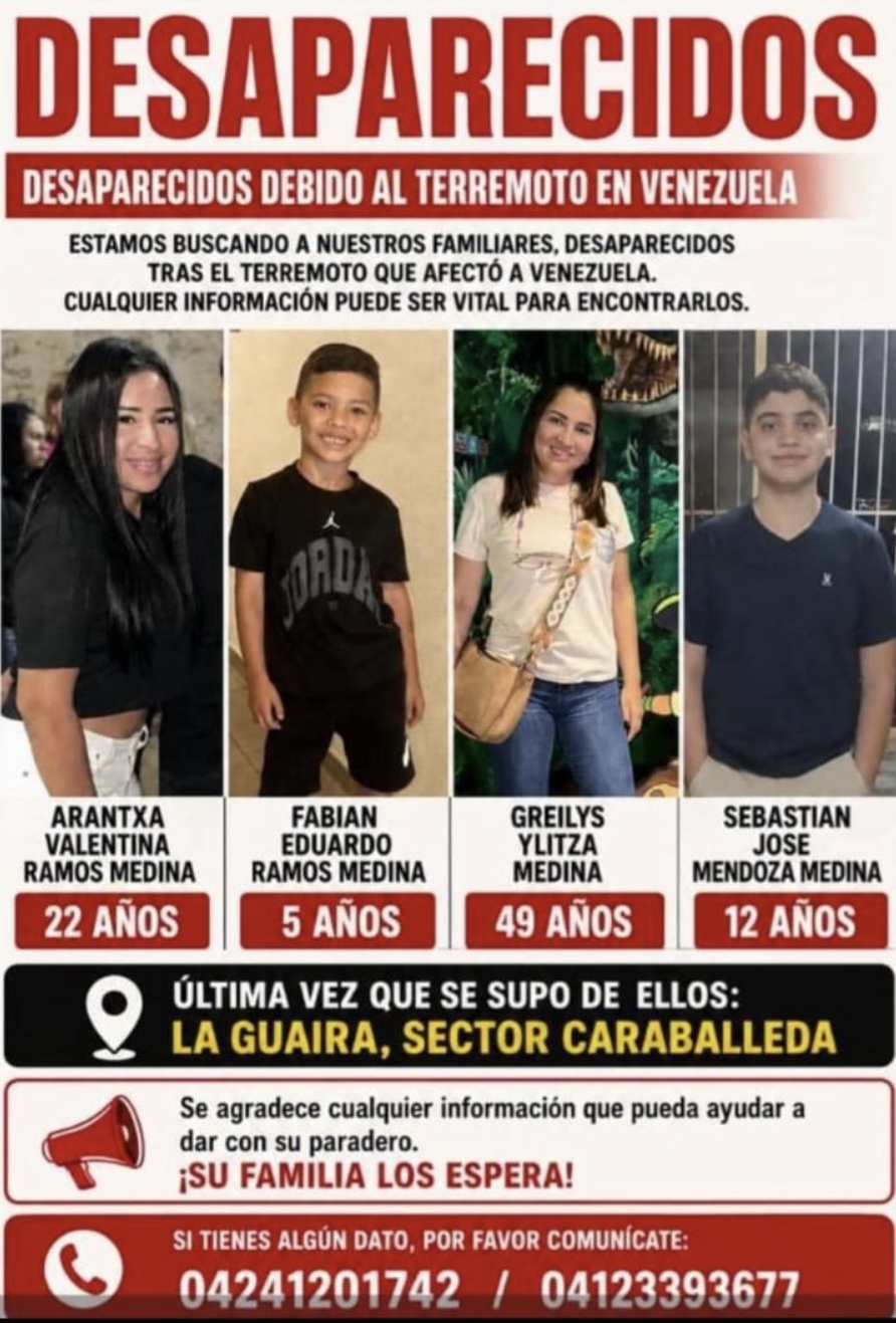 arantxa valentina ramos medina, fabián eduardo ramos medina, greilys ylitza medina, sebastian jose mendoza medina ramos medinas, mendoza medinas