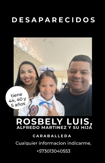 rosbely luis, alfredo martinez y su hija