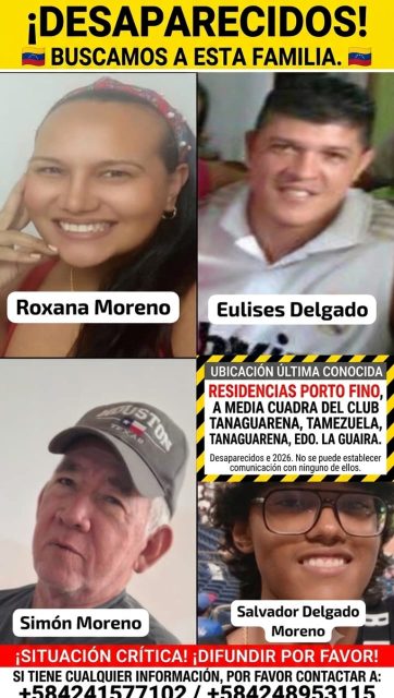Roxana moreno, eulices Delgado, salvador delgado y Eduardo moreno