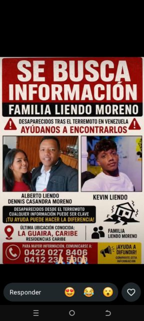 Kassandra Moreno 37, Alberto Liendo 37 y Kevin Liendo 16