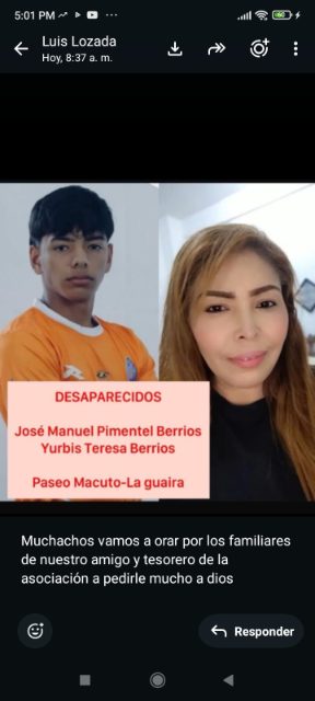 Yurbis Berrios y José Pimentel