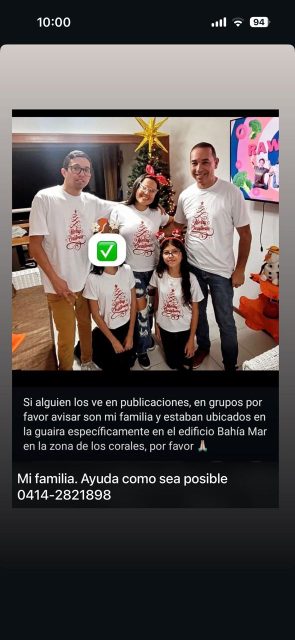 Rafael Serra, Lisbeth Ruiz, Aranza Serra, Weyner Serra