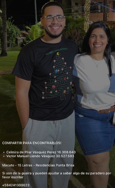 Celmira de pilar Vásquez Pérez y Víctor Manuel Liendo Vasquez