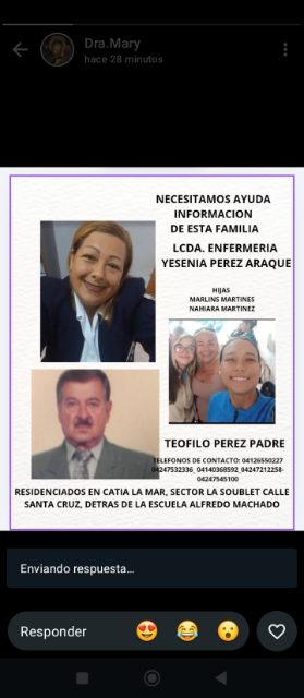 Yesenia Pérez araque y su familia