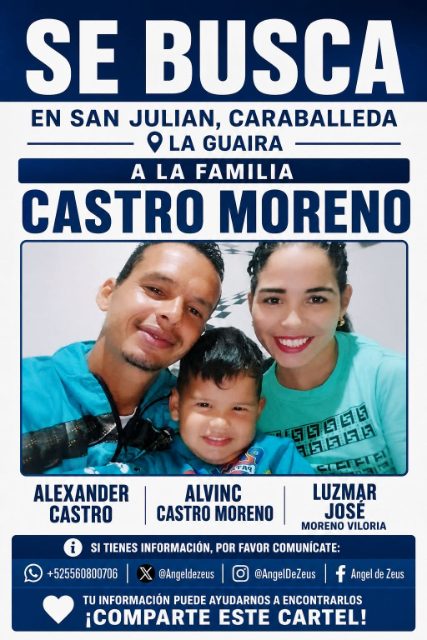 Familia Castro Moreno (Alexander Castro, Alvync Castro Moreno y Luzmar Moreno)
