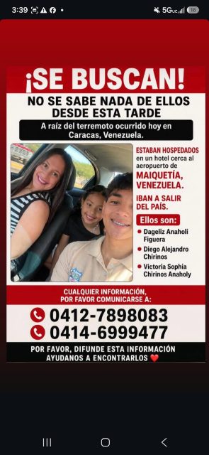 Dageliz Anaholi Figuera (Madre), Diego Alejandro Chirinos (Hijo), y Victoria Sophia Chirinos Anaholy (Hija)