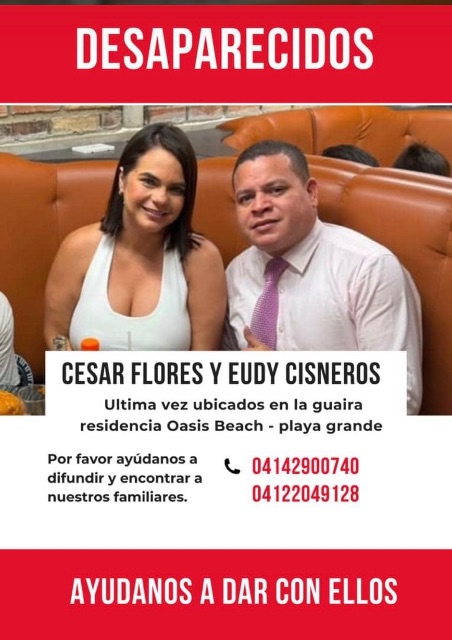 César Oscar flores mota y Eudys cisnero