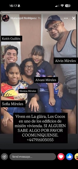 Mónica Mireles, alvani Mireles, Keith Guillén, Sofía Mireles y Alvin mireles