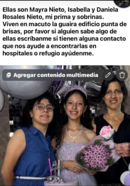 Maira nieto Daniela y Isabella rosales nieto
