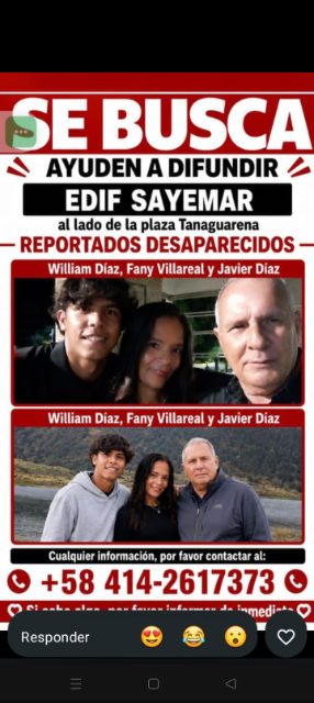 William Díaz y su familia