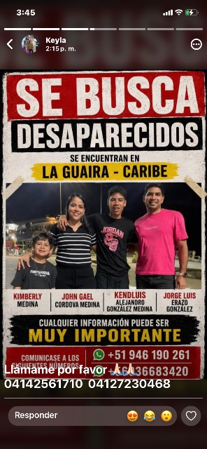 Kimberly Medina y su familia