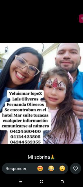 Yeluismar López,Luis Oliveros,Fernanda oliveros
