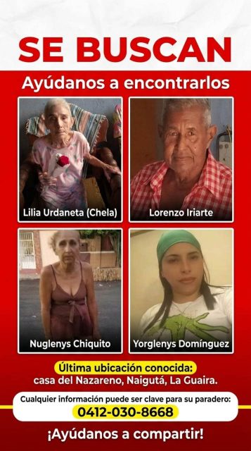 Lilia Urdaneta, Lorenzo Iriarte, Nuglenis Chiquito, Yorglenis Domínguez