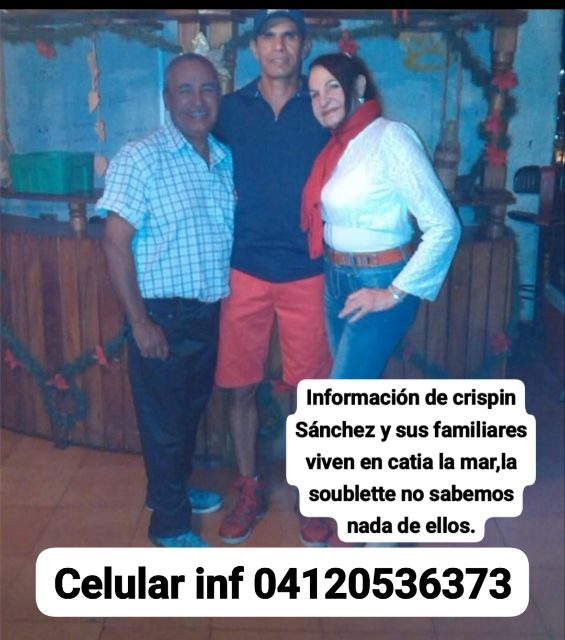 Crispin Sánchez ,esposa le dicen nena y el hijo se llama Eduard