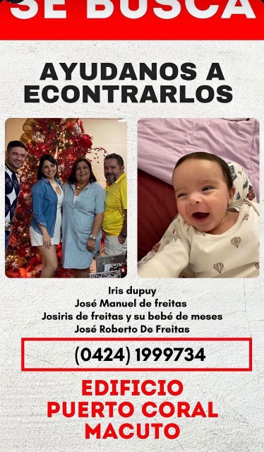 Iris dupuy, José manuel de Freitas, josiris de Freitas y su bebé de meses, José Roberto de Freitas