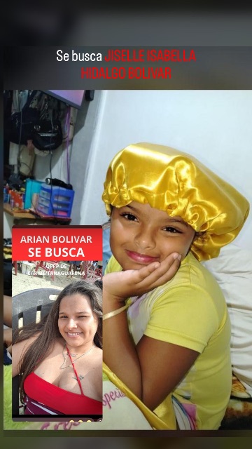 Mamá Arian bolivar e hija jiselle isabella Hidalgo Bolivar