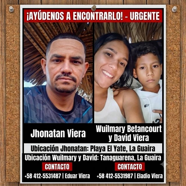 Jhonatan Viera, Wuilmary Betancourt y David Viera