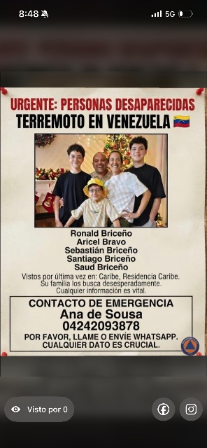 Ronald Briceño y familia