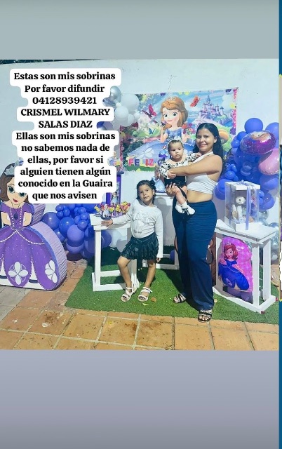 CRIS el Wilmary salas dias y sus 2 hijas