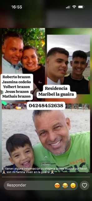 Roberto Brazon , Jazmina Cedeño, Yolbert Brazon, Jesús Brazon, Mathias Brazon