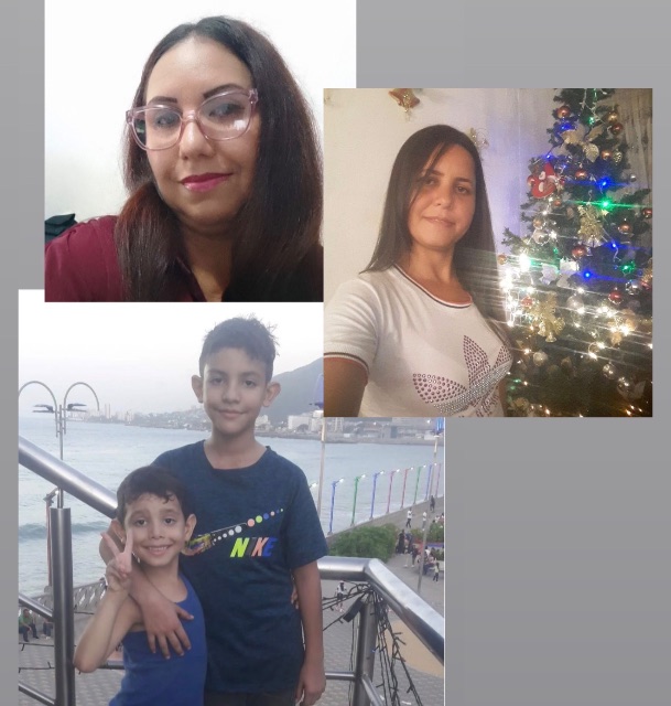 Maira Hernández Yenny Jiménez y sus dos niños
