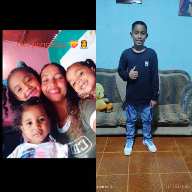 Wendy González y sus hijos