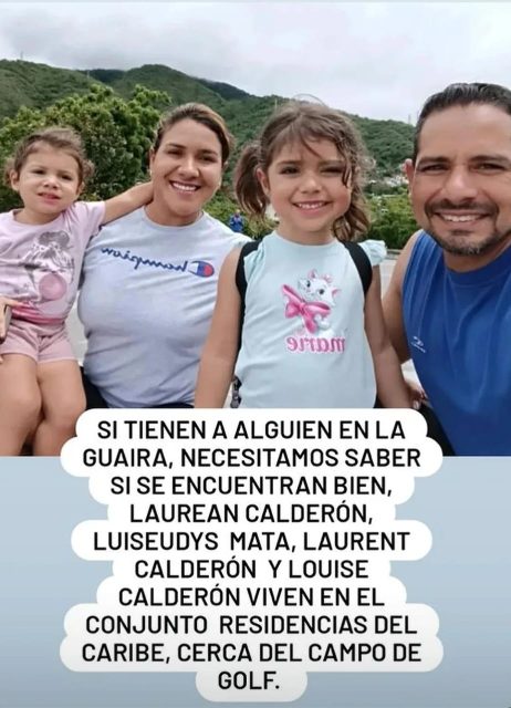 Laurean Calderón,Luiseudis Mata,Laurent Calderón y Louise Calderón
