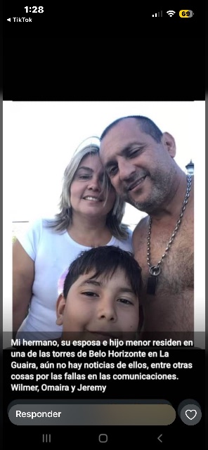 Wilmer Orlando duarte y omaira Hernández y el niño yeremi Duarte