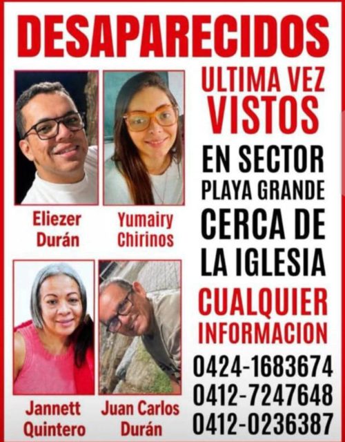 Eliezer Duran, Juan Carlos Durán, Jannet Quintero y Yumaity Chirinos