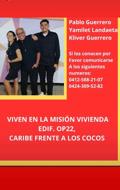 Pablo guerrero Yamileth landaeta kliver guerrero