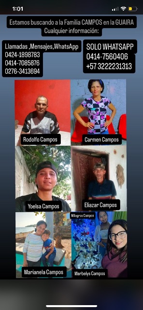 Eliezer maría yoelsa rodolfo milagros campos