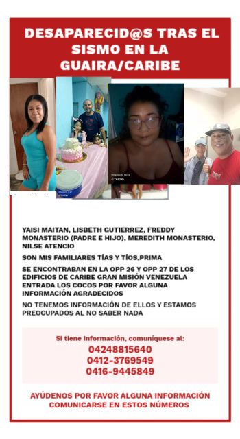 Yaisi Maitan freddy monasterio padre e hijo meredith monasterio lisbet Gutierrez y Nilse atencio