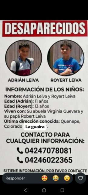 Hermanos Adrián y Rober leova