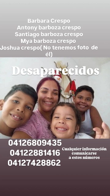 Barbara Crespo, Antony Barboza, Santiago Barboza, Mya Barboza, Joshua Crespo