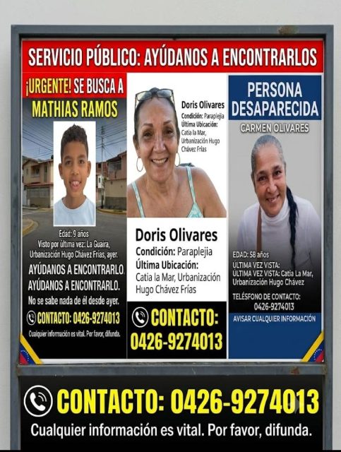 Doris Olivares, Carmen Olivares , Matías ramos