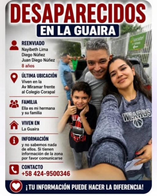 Nayibeth Lima, Diego Nuñez y Juan Diego Nuñez Lima (8años)